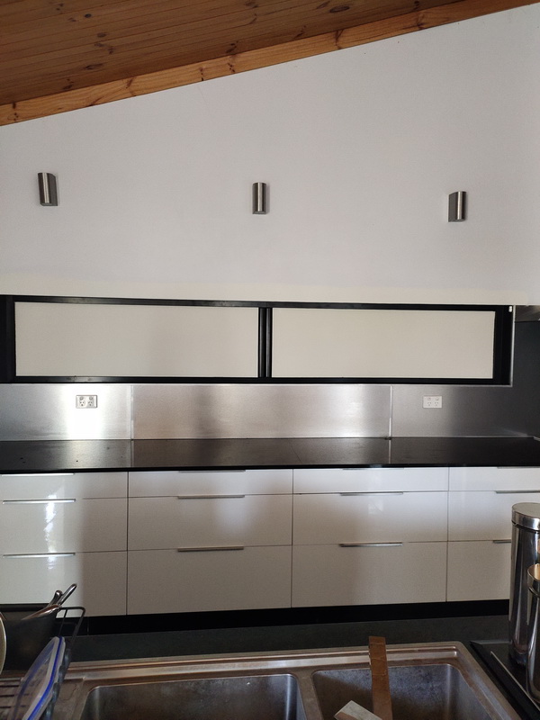 closed retractable blinds in kitchen