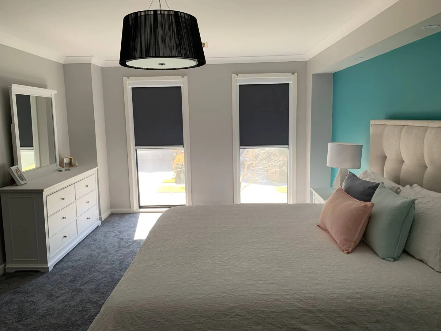 retractable blinds in bedroom