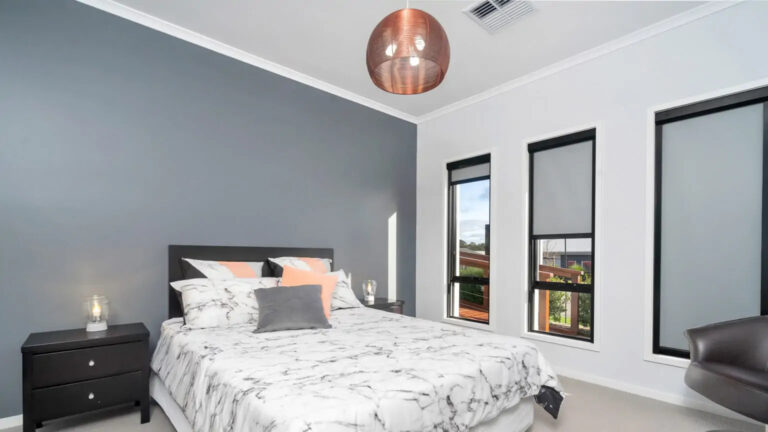 retractable blinds in bedroom
